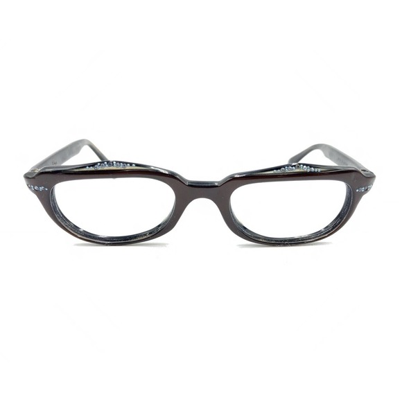 Christian Dior Brown Crystals Rectangle Eyeglasses Frames 48-20 Austria Designer - Picture 6 of 12